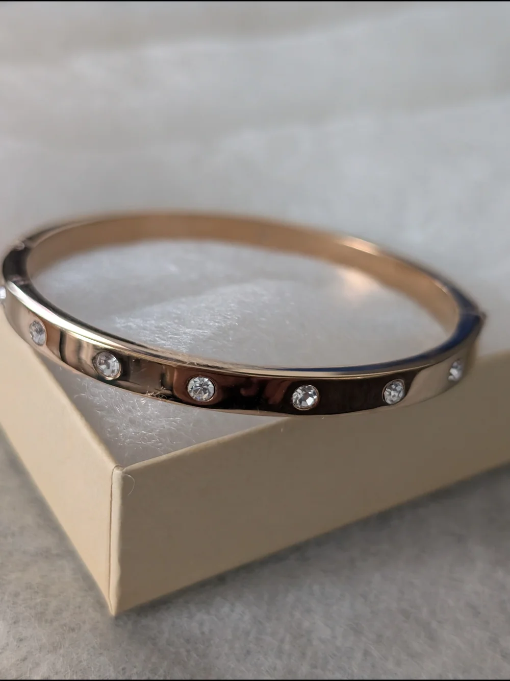 kate spade Rose Gold Crystal Station Bangle Bracelet - Picture 2 of 7